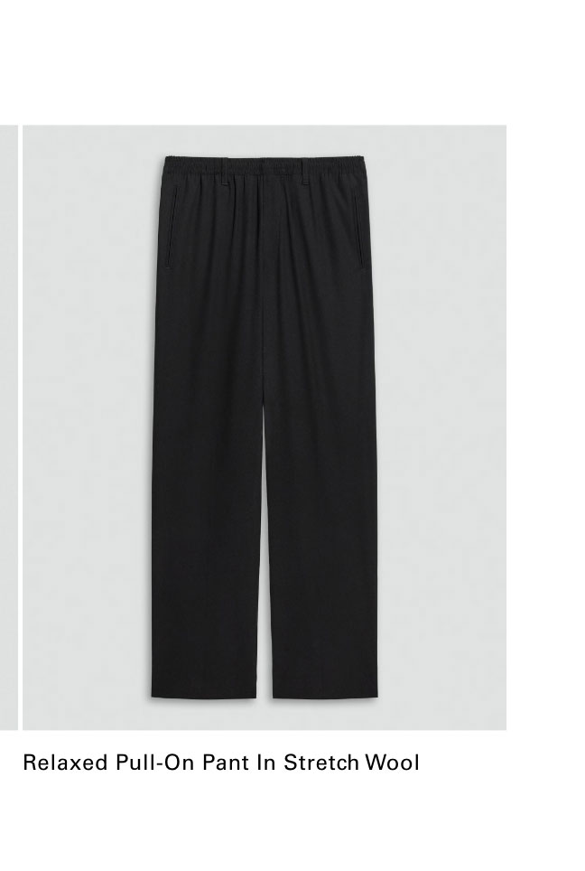 Relaxed Pull-On Pant in Stretch Wool