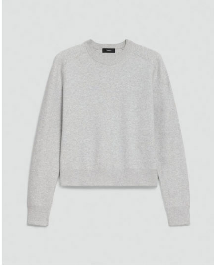 Cropped Crewneck Sweater in Light Bilen
