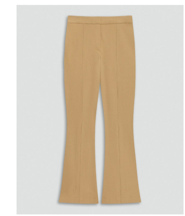 Seamed Kick Pant in Stretch Cotton-Blend