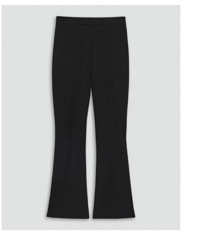 Seamed Kick Pant in Stretch Cotton-Blend