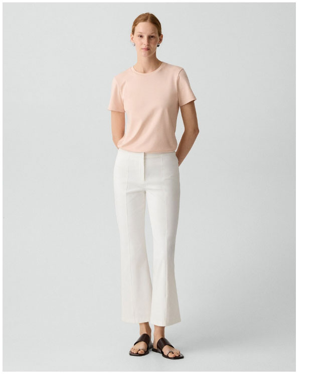 Seamed Kick Pant in Stretch Cotton-Blend