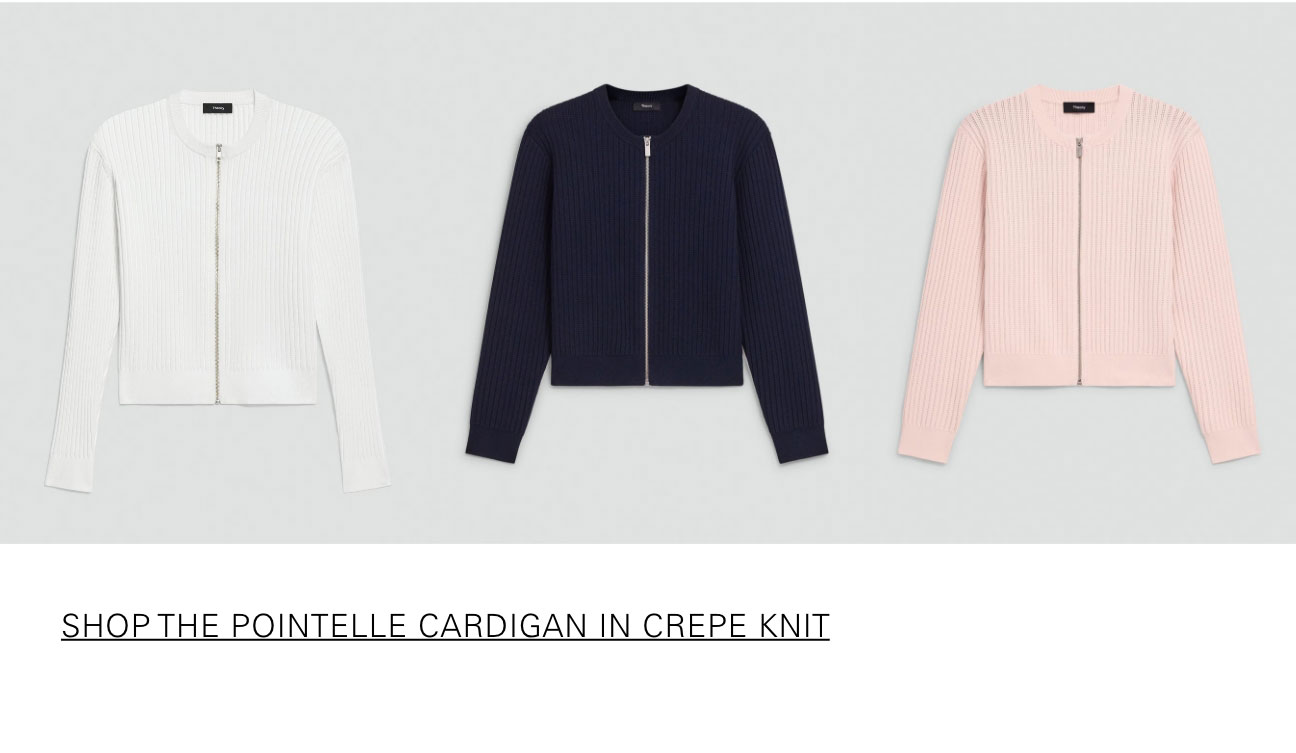Shop The Pointelle Cardigan in Crepe Knit
