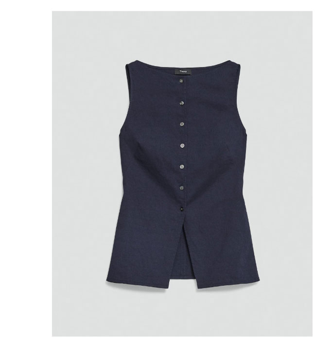 Boatneck Cutaway Top in Good Linen
