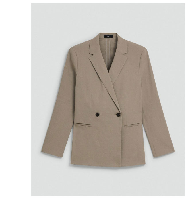 Vented Double-Breasted Blazer in Good Linen