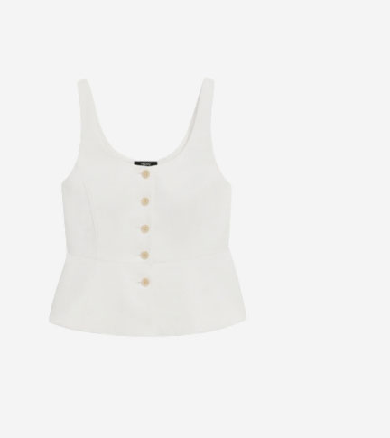 Peplum Vest in Linen-Viscose