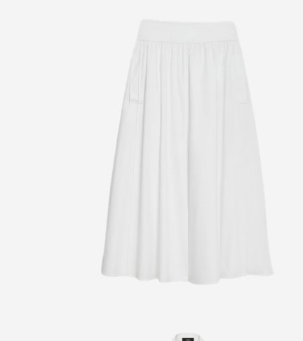 Vented Skirt in Relaxed Poplin