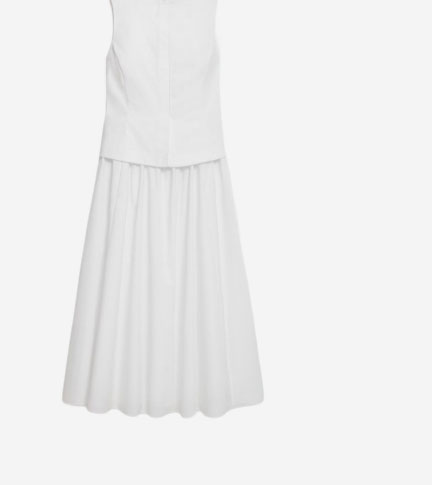Boatneck Midi Dress in Relaxed Poplin