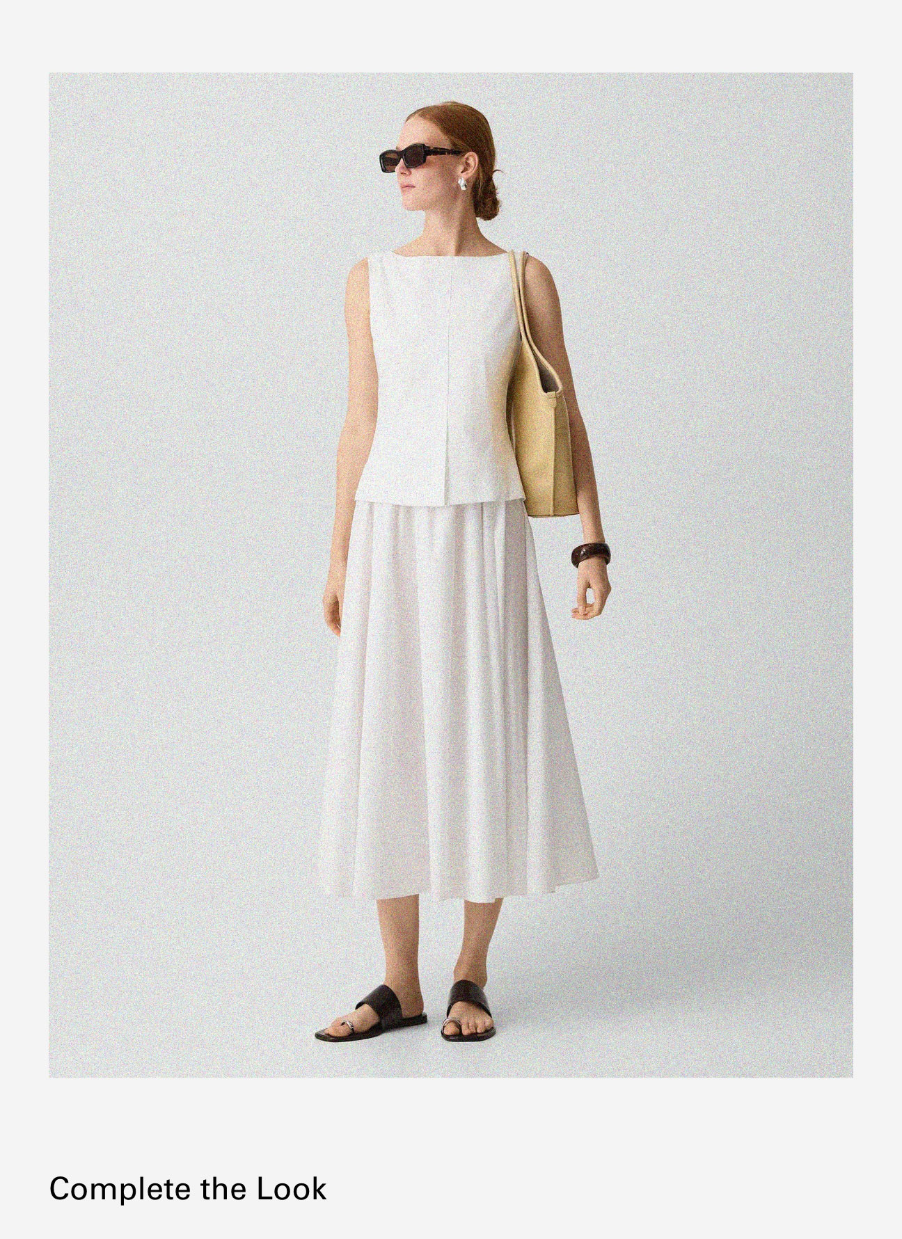 Boatneck Midi Dress in Relaxed Poplin