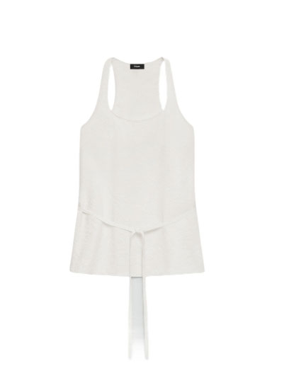 Belted Halter Top in Relaxed Silk