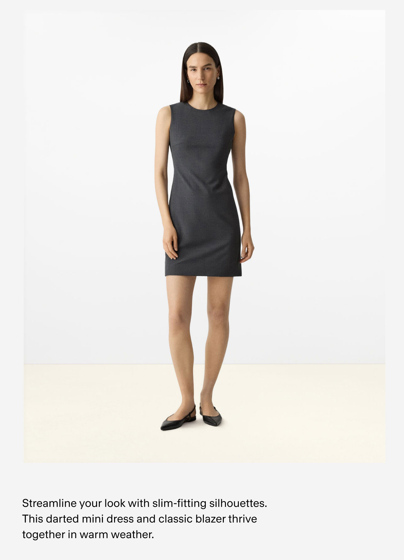 Sleeveless Fitted Dress in Good Wool