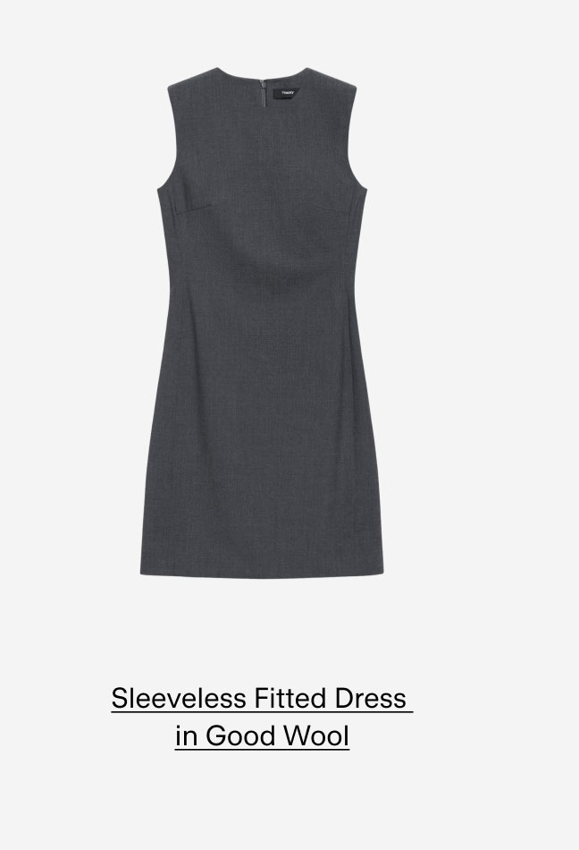 Sleeveless Fitted Dress in Good Wool
