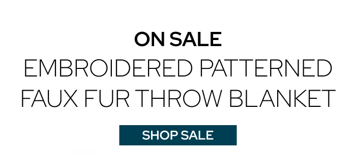On Sale Embroidered Patterned Faux Fur Throw Blanket
