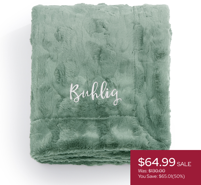 On Sale Embroidered Patterned Faux Fur Throw Blanket