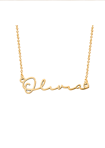 Personalized Minimalist Script Name Necklace - Gold