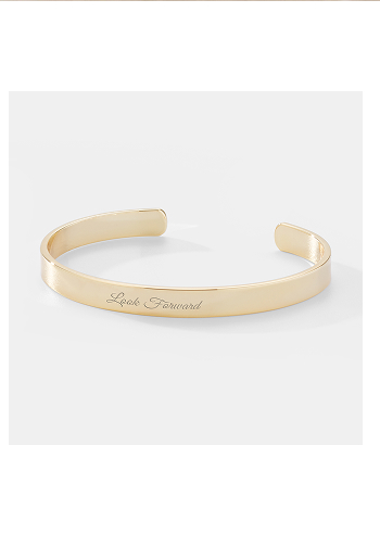 Engraved Slim Gold Plated Cuff Bracelet