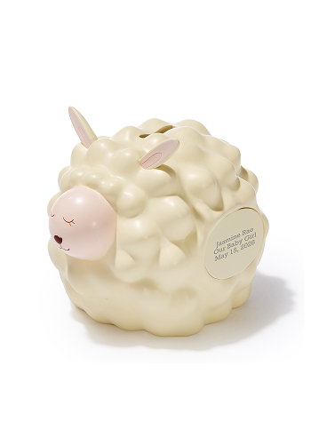 Engraved Sheep Coin Bank