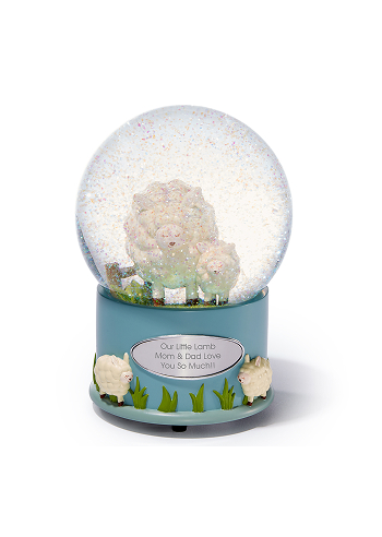 Engraved Can't Sheep Musical Snow Globe