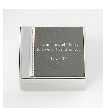 Engraved Silver and Gunmetal Keepsake Box