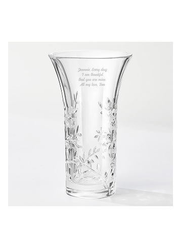Vera Wang Engraved Crystal Leaf Vase