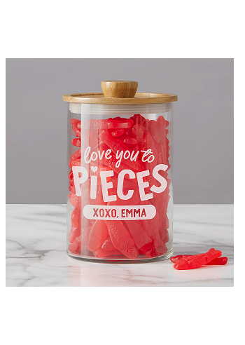 Love You to Pieces Personalized Glass Container