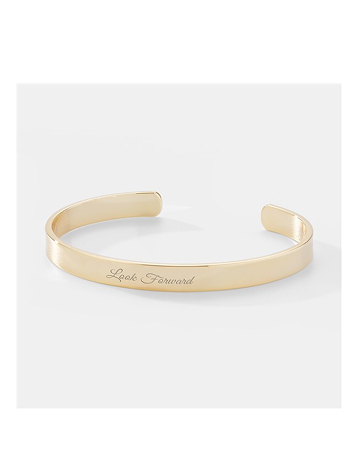 Engraved Slim Gold Plated Cuff Bracelet
