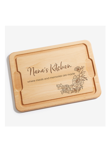 Floral Engraved Hardwood Cutting Board