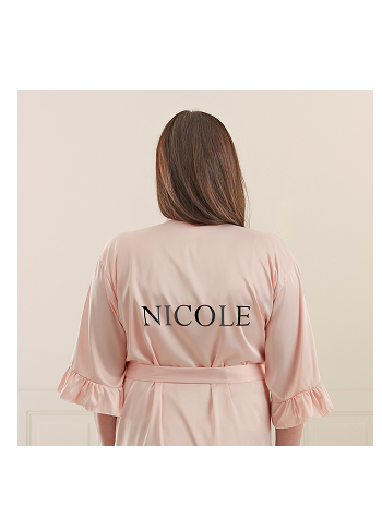 Metallic Foil Blush Satin Robe by Jessie James Decker