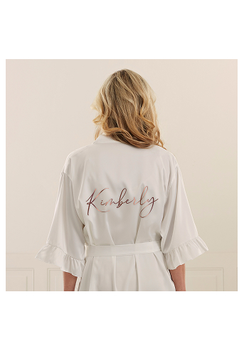Metallic Foil White Satin Robe by Jessie James Decker