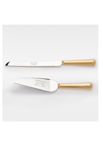 Engraved Gold Princess Cake Server Set