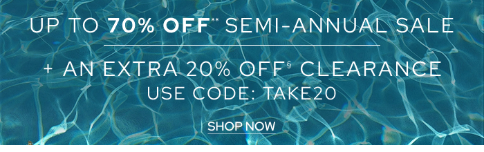 Up To 70% Off Summer Clearance + An Extra 20% Off Clearance Use Code: Take20