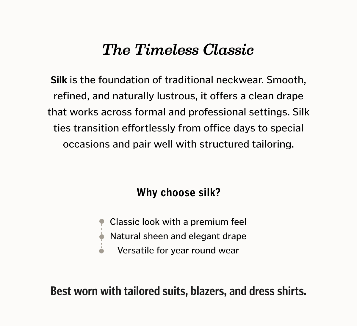 The Timeless Classic. Shop Silk Ties. 
