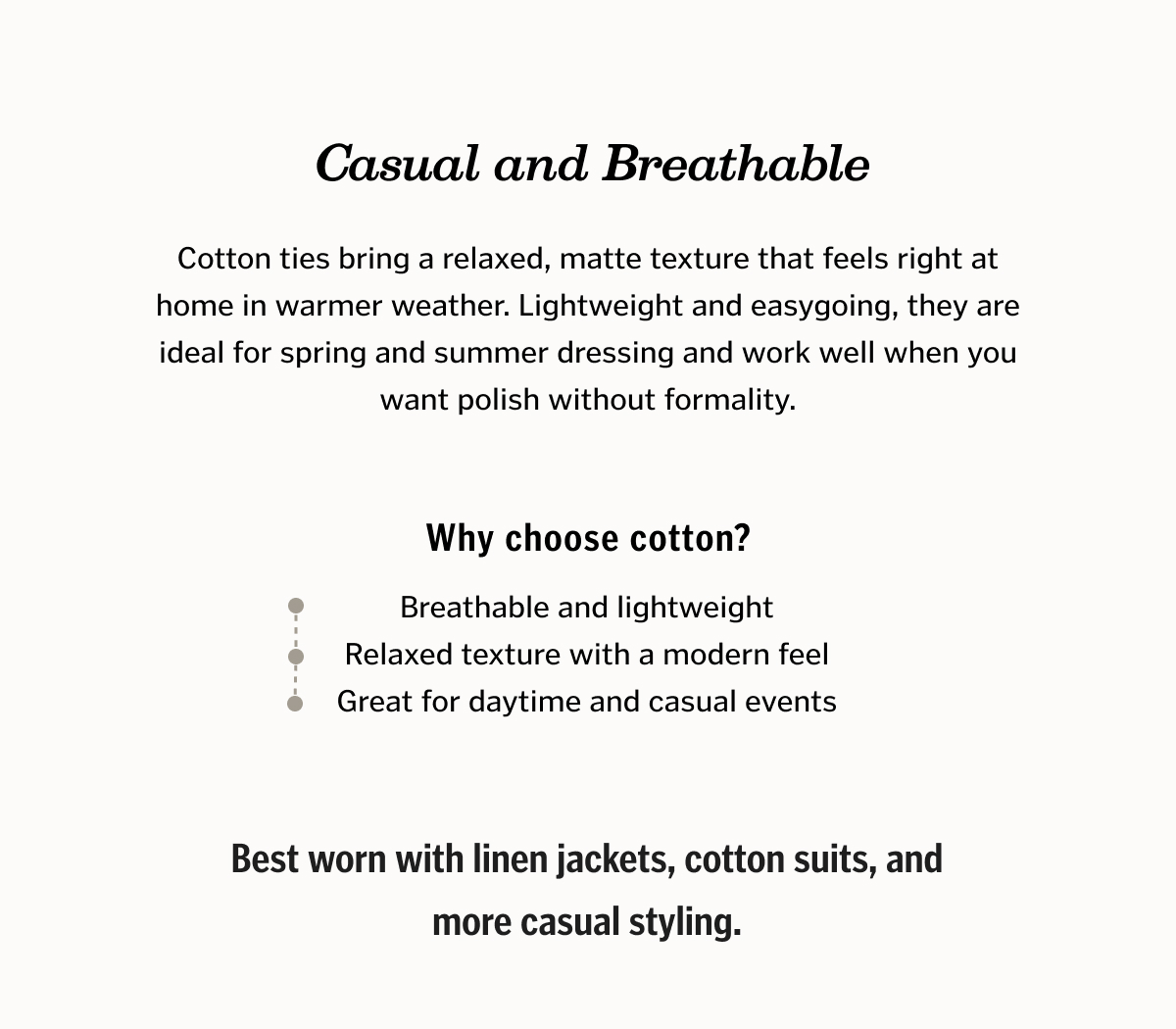 Casual & Breathable. Shop Cotton Ties