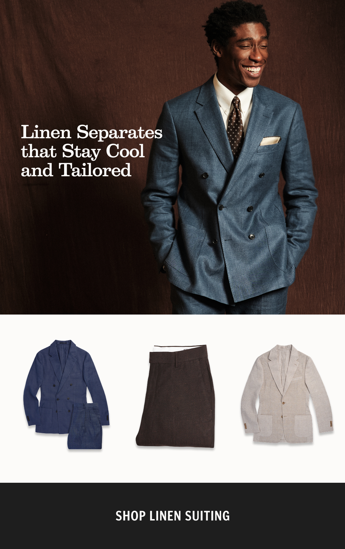  Linen separates that stay cool and tailored.