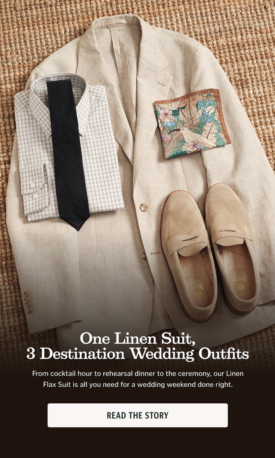 One Linen Suit, 3 Destination Wedding Outfits. From cocktail hour to rehearsal dinner to the ceremony, our Linen Flax Suit is all you need for a wedding weekend done right.
