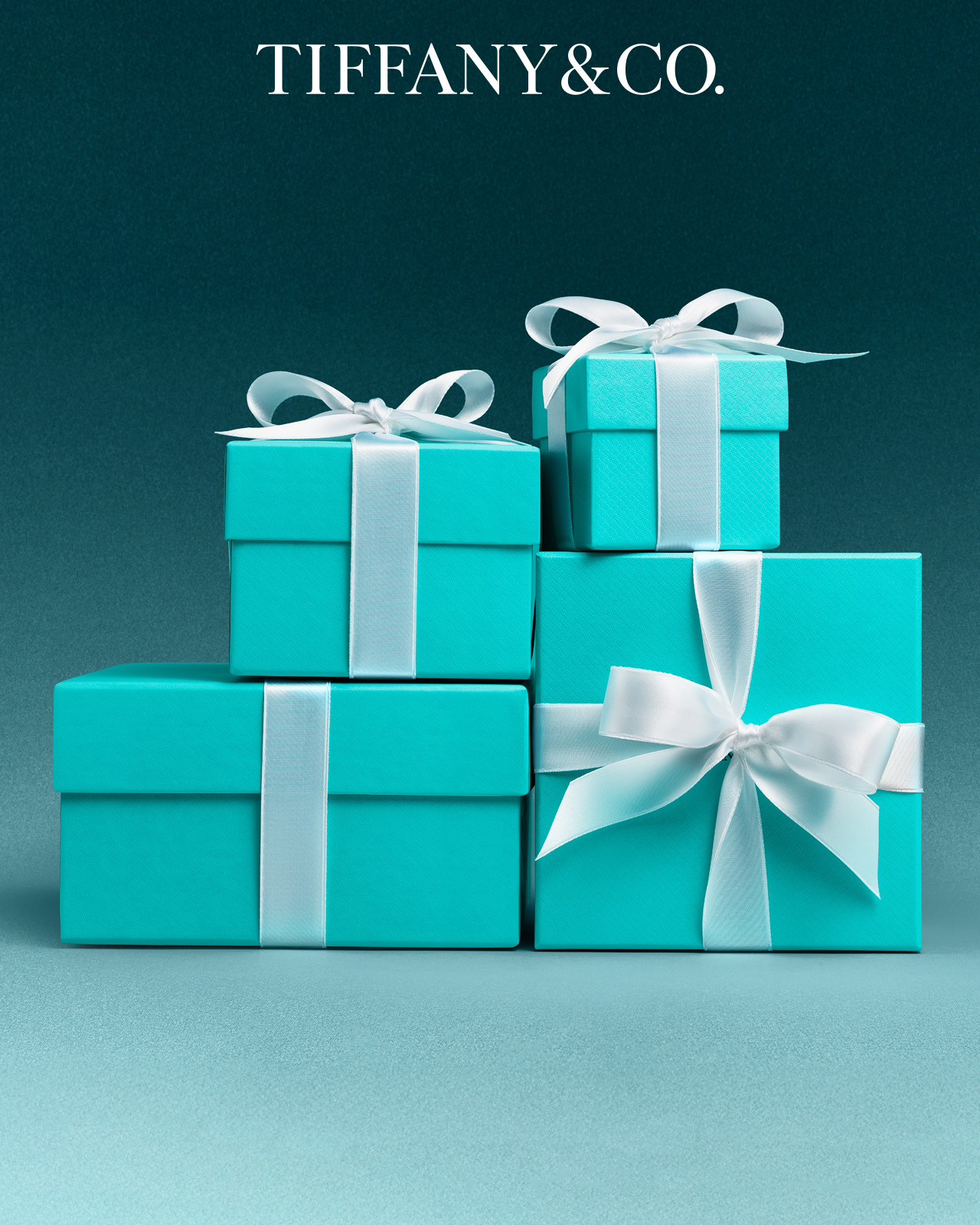Four Blue Boxes Stacked