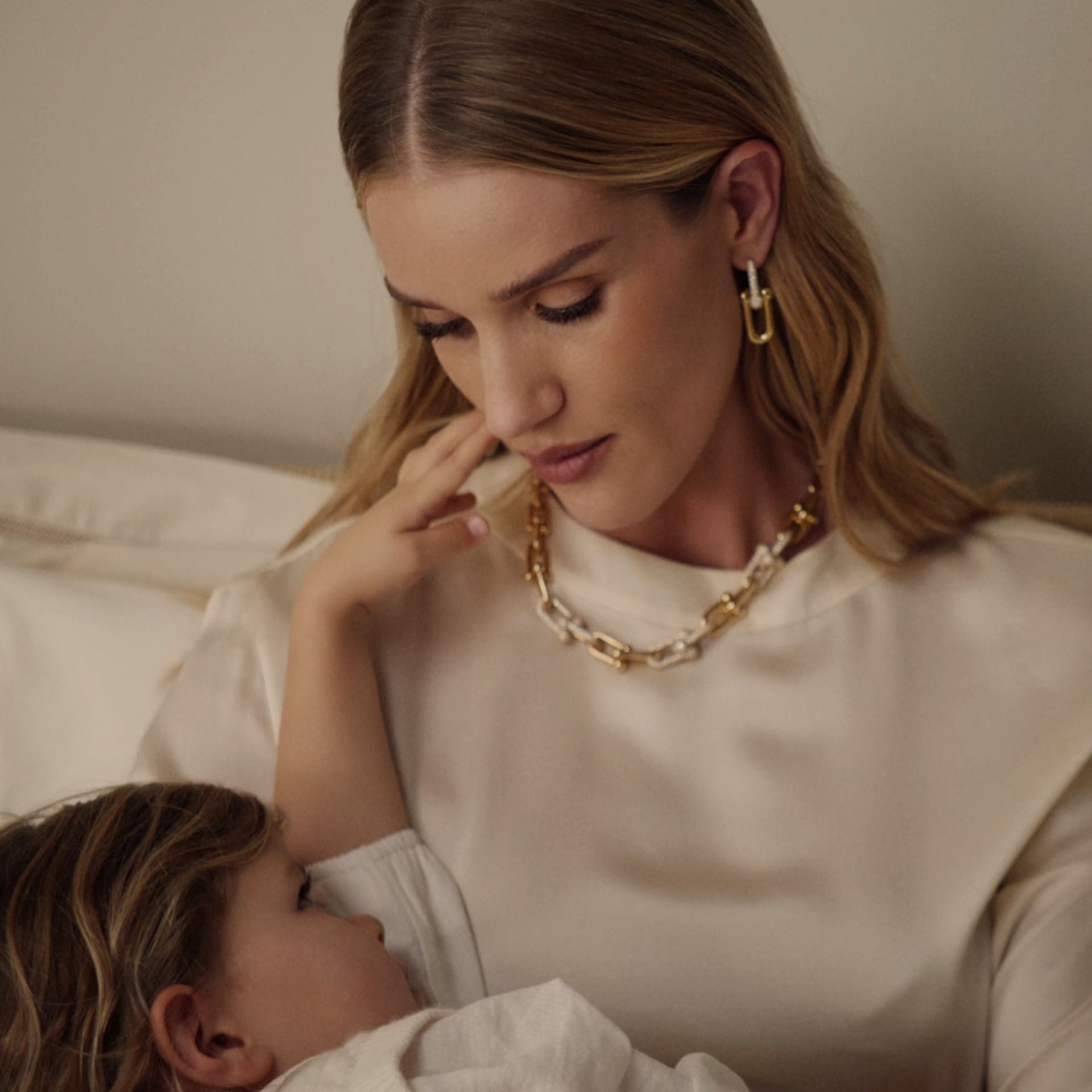 Rosie Huntington-Whiteley and son
