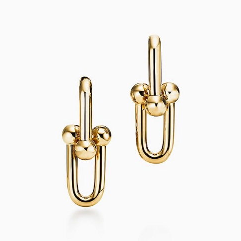 Tiffany HardWear Large Link Earrings in Yellow Gold
