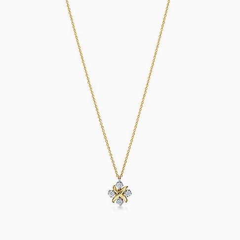 Sixteen Stone by Tiffany Pendant in Yellow Gold and Platinum with Diamonds