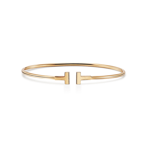 Tiffany T Narrow Wire Bracelet in Yellow Gold