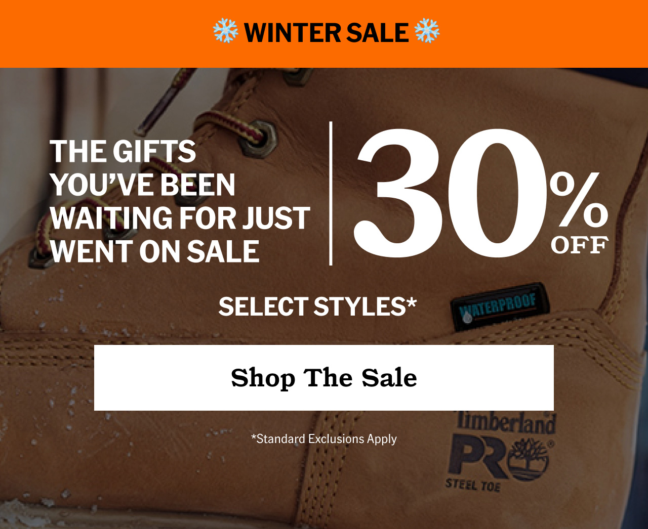 30% off select styles. Shop the Sale.