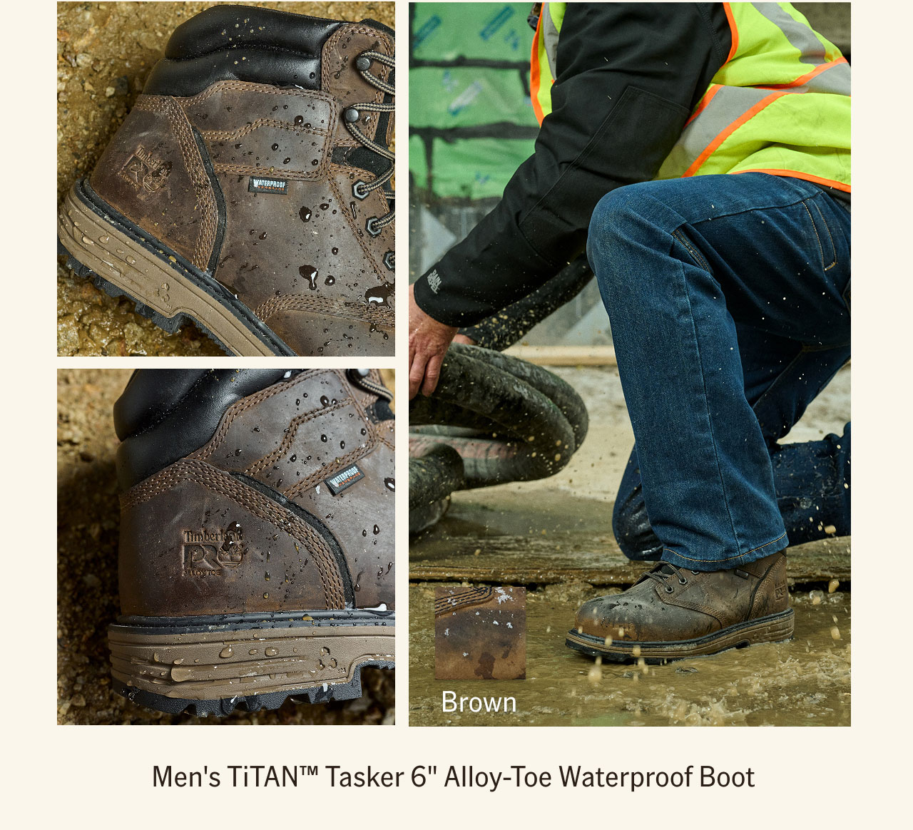 Men's TiTAN Tasker 6" Alloy-Toe Waterproof Boot - Brown