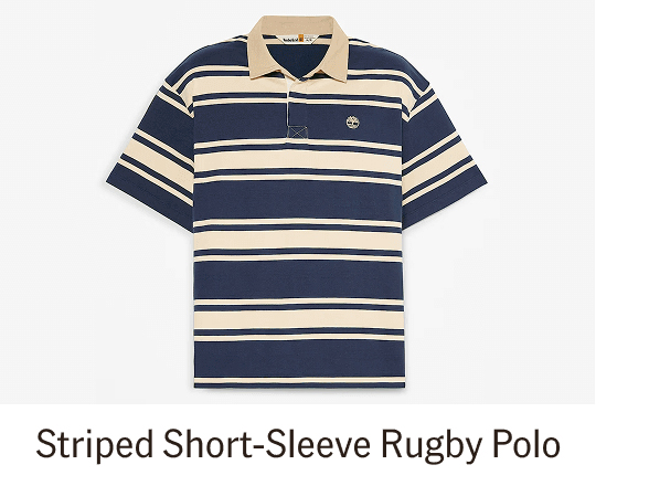 Striped Short-Sleeve Rugby Polo