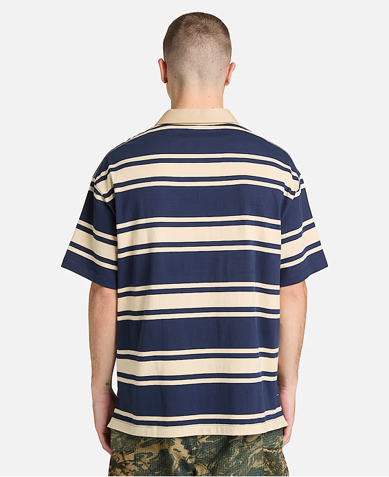 Striped Short-Sleeve Rugby Polo