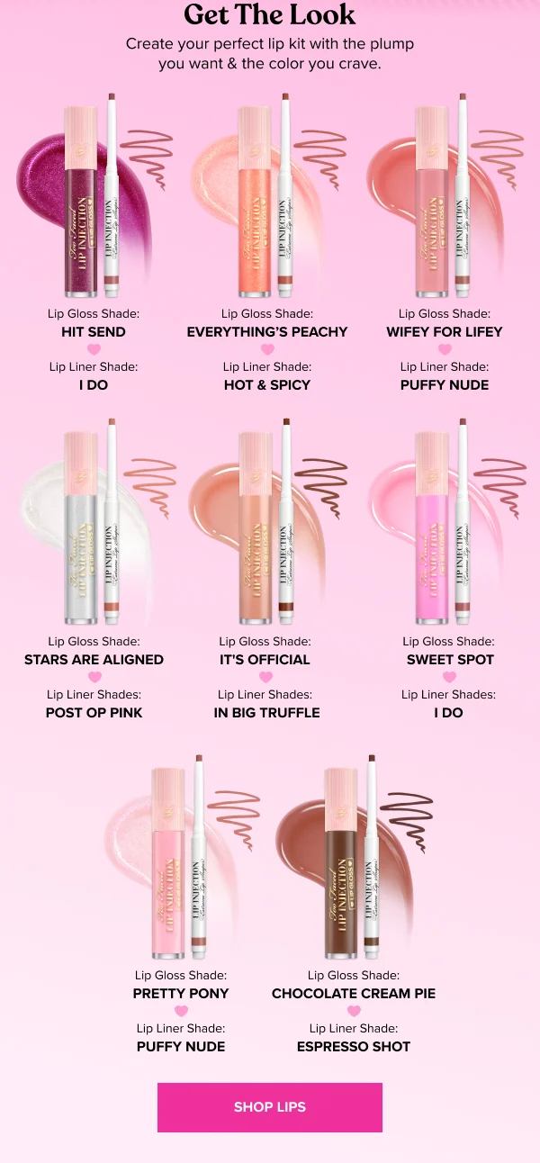 Lip Injection Lip Gloss Pairings