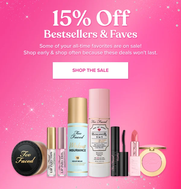 15% off Bestsellers & Faves