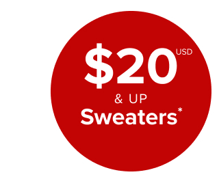$20USD & Up Sweaters* >