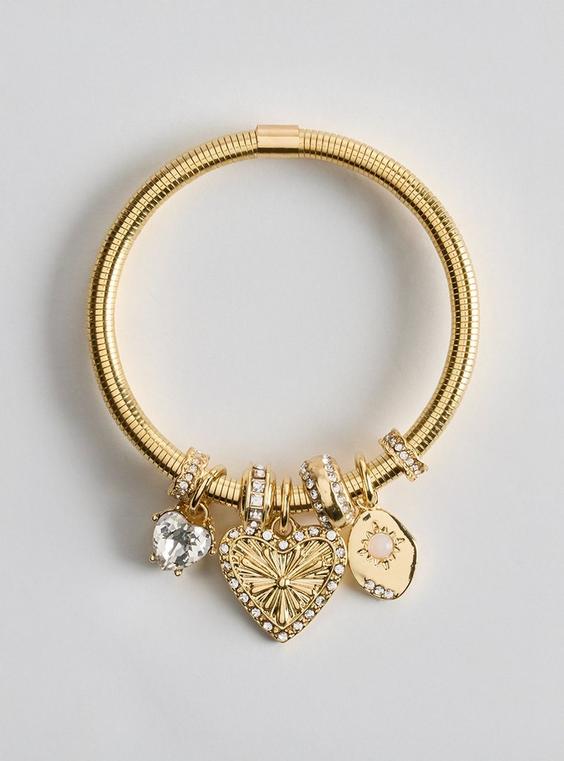 Heart Charm Stretch Bracelet