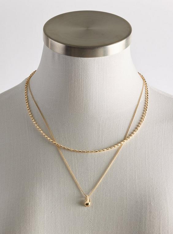 Drop Beaded Layered Necklace