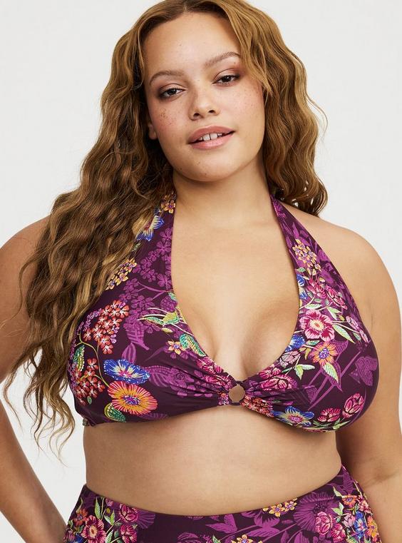 Wire-Free Halter O-Ring String Bikini Top