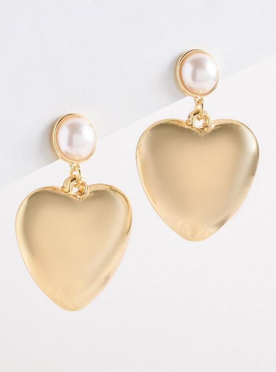 Pearl Puffy Heart Earring